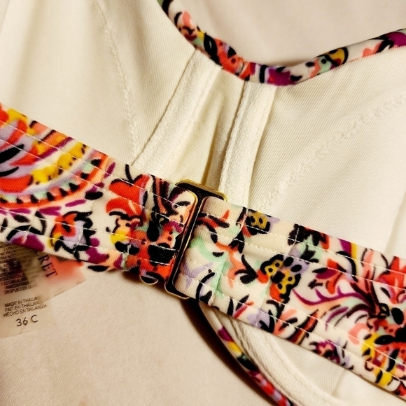 Victoria's Secret Swim Floral Strapless Bikini Top 36C Sexy Summer Pool Vacation - Picture 6 of 9